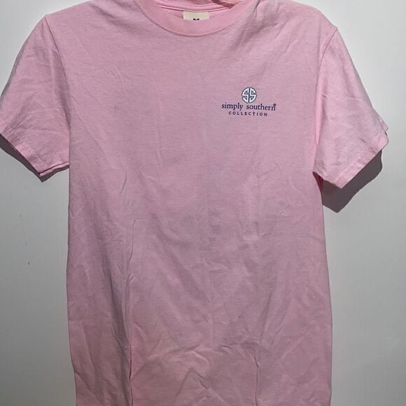 Simply Southern Women's Short Sleeve Crewneck Casual Pink T-shirt Size S - Picture 1 of 7